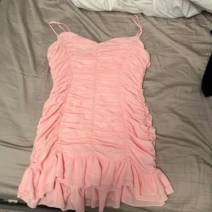 Remi Runched Bodycon Dress in Pink